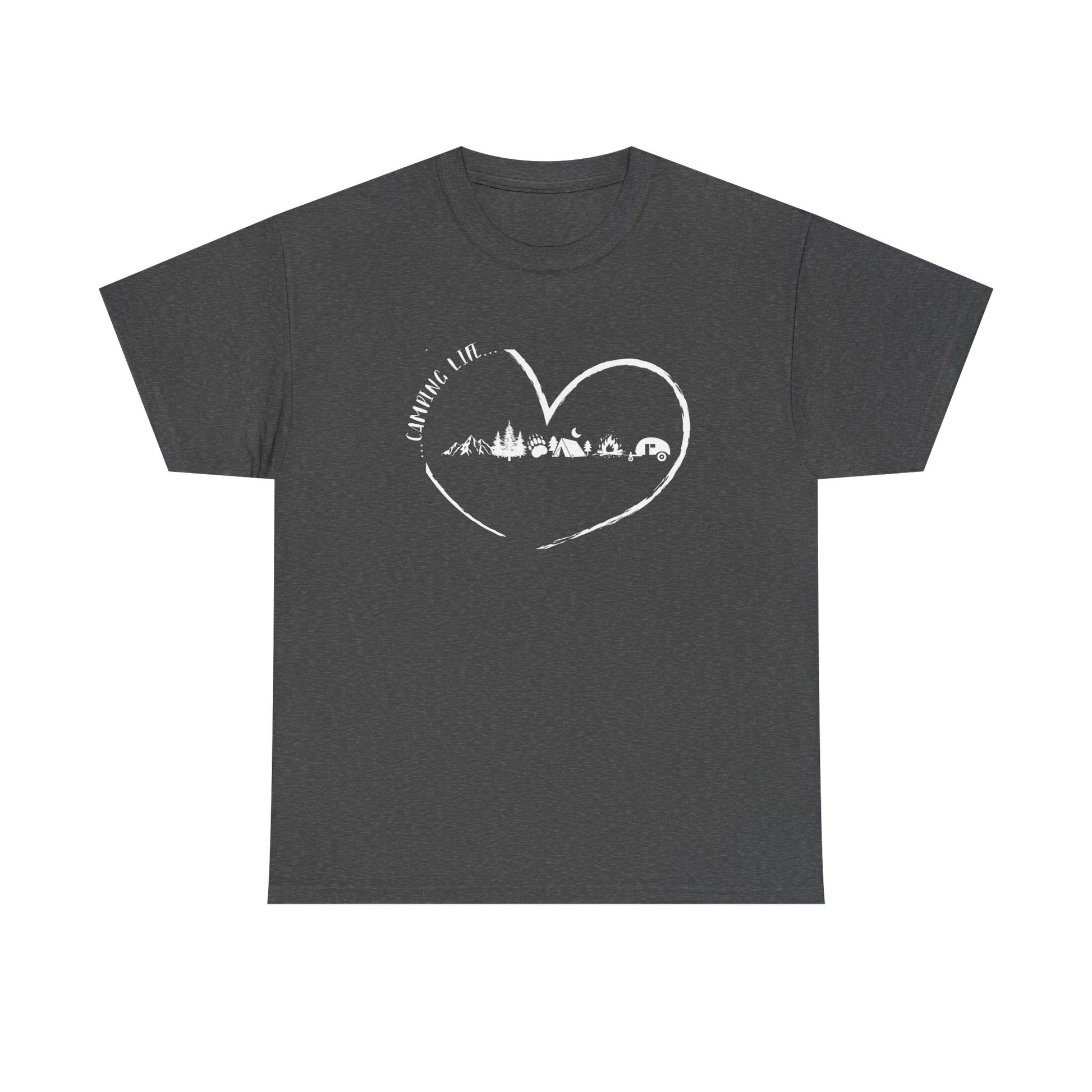Dark gray t-shirt with a heart