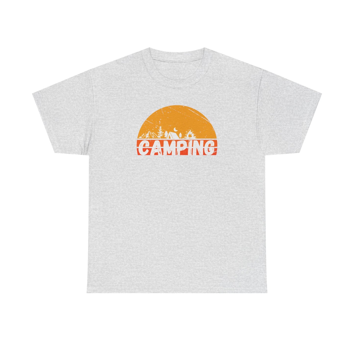Ash Gray t-shirt with 'Camping' graphic