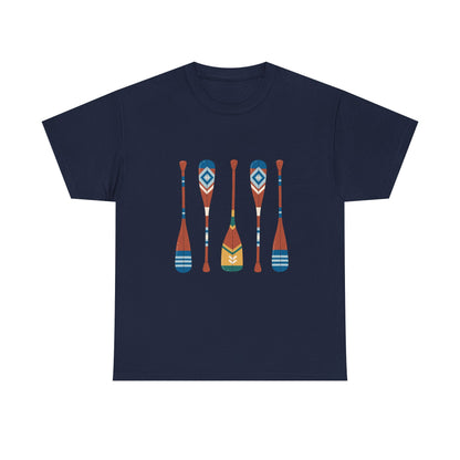 Canoe camping navy blue t-shirt