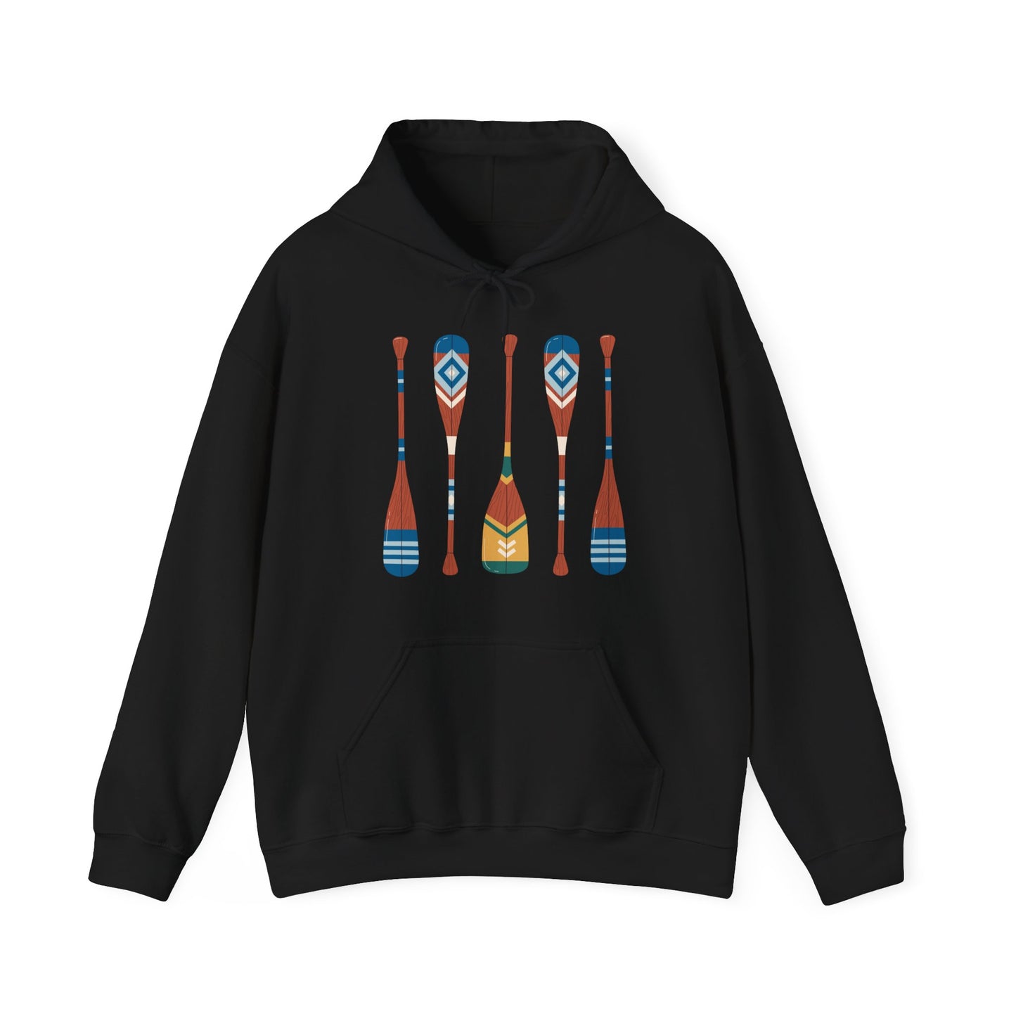 Camping and Canoeing Black Hoodie