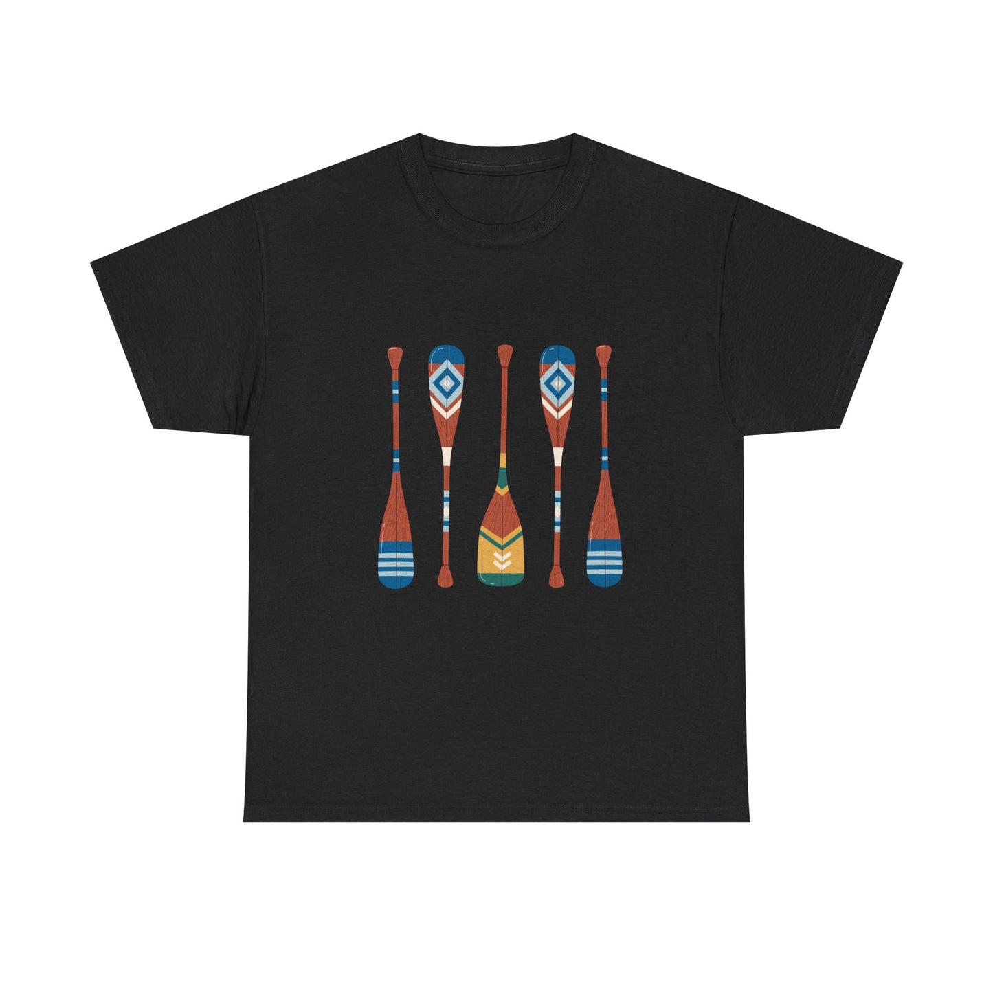 Canoe camping black t-shirt