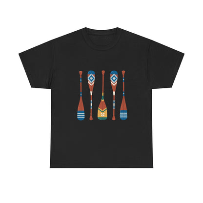 Canoe camping black t-shirt