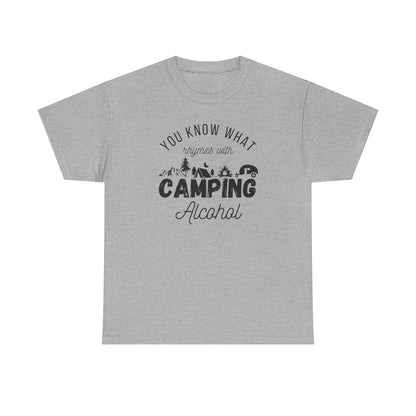 Gray Camping Alcohol t-shirt
