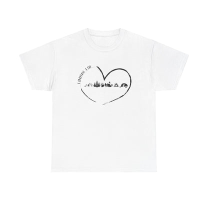 White t-shirt with a heart
