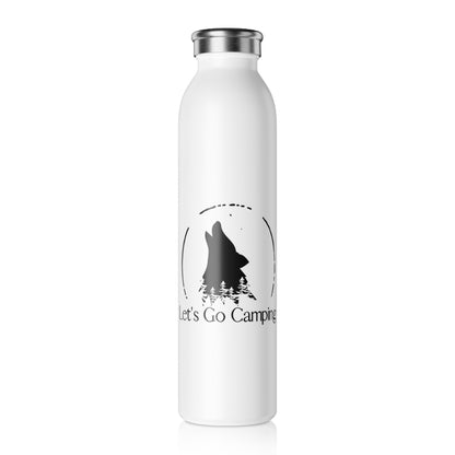 Let's Go Trailing Where Wolves are Howling Slim Water Bottle [Explore the Trail To See a Wolf!] [20 oz]