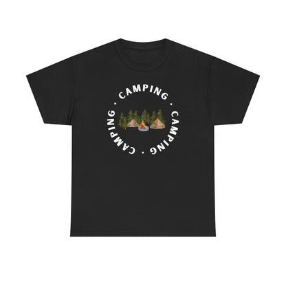 The Campfire Camping Circle Black T-Shirt
