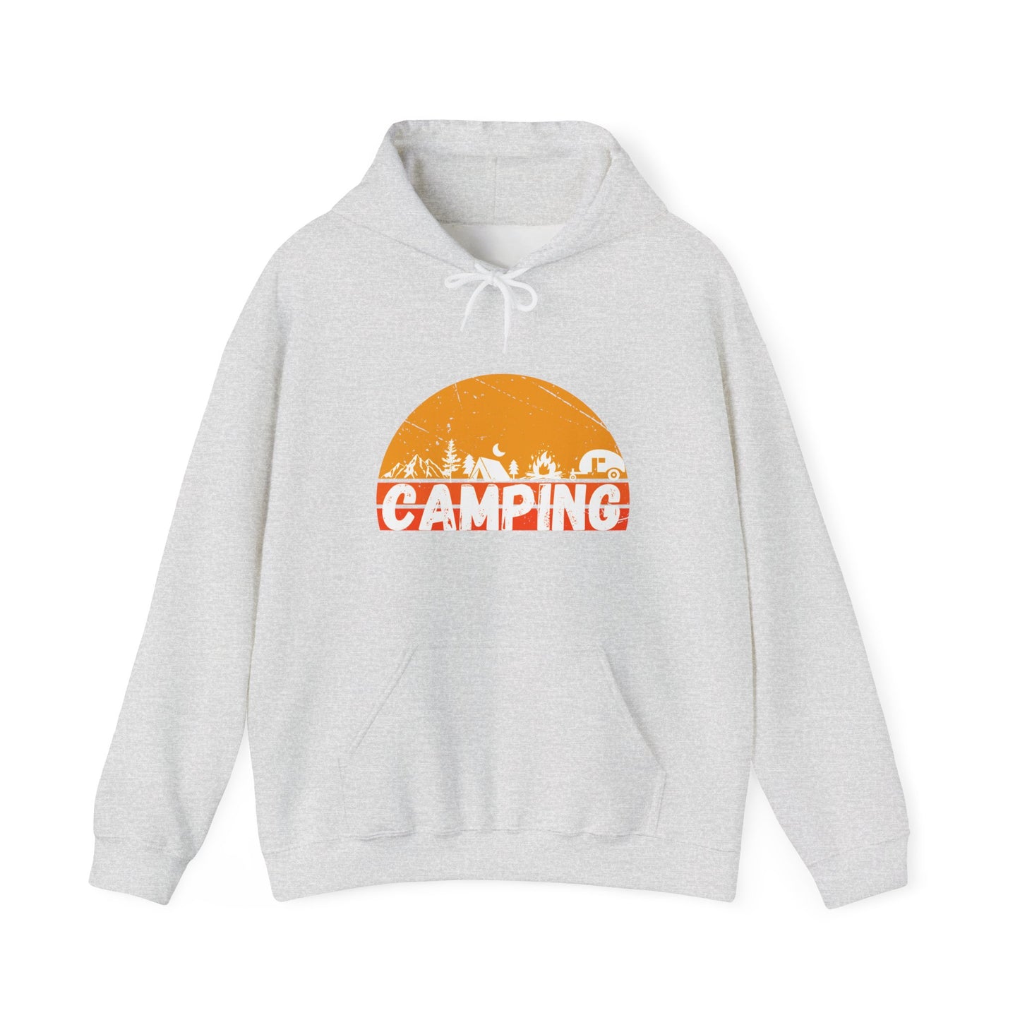 Gray mountain camping sunrise hoodie