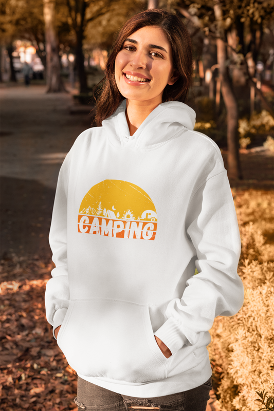 Camping and Sunrise Unisex Hooded Sweatshirt [Express your love for Camping!]