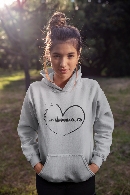 Camping Life Heart Unisex Hooded Sweatshirt [Enjoy your Camping Vibes!]