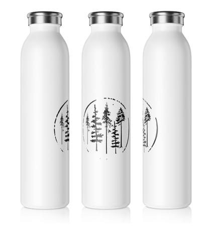 Fir Trees In Circle Slim Water Bottle [Simple and Elegant!] [20 oz]