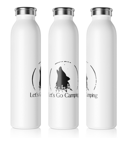 Let's Go Trailing Where Wolves are Howling Slim Water Bottle [Explore the Trail To See a Wolf!] [20 oz]