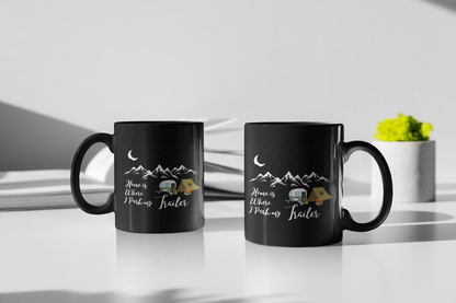 RV Camping - Black Coffee Mug [11oz]