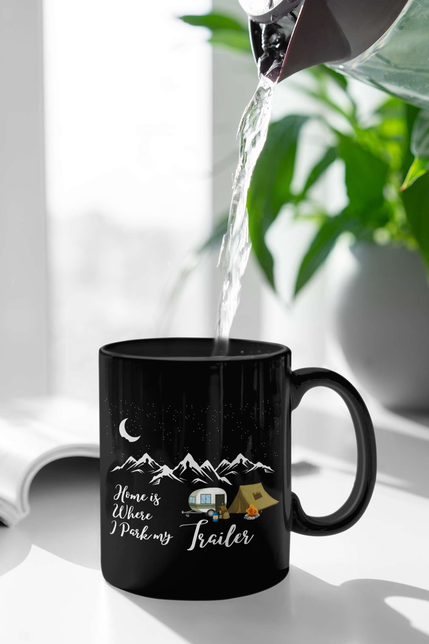 RV Camping - Black Coffee Mug [11oz]