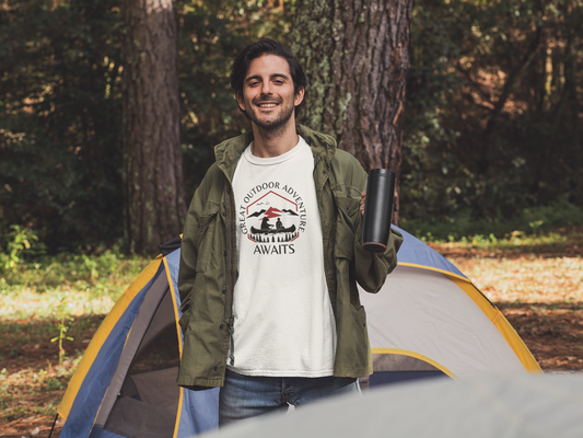 Great Canoe with Bear Adventure Awaits Unisex Tee [Let the Thrill begin!]
