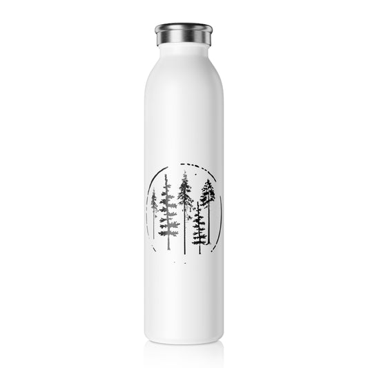 Fir Trees In Circle Slim Water Bottle [Simple and Elegant!] [20 oz]