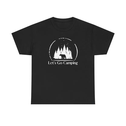Let's go camping black t-shirt