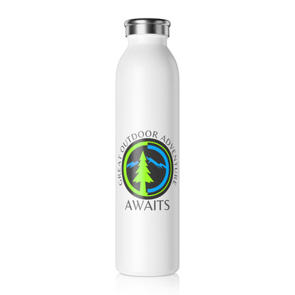 Outdoor Adventure In Trees and Mountains Slim Water Bottle [Dream it!] [20 oz]