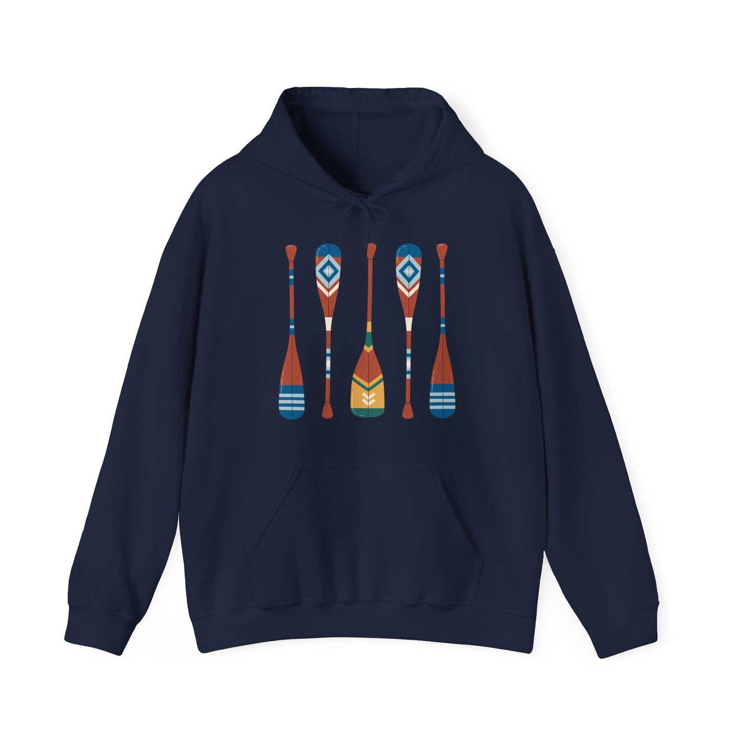 Camping and Canoeing Navy Blue Hoodie