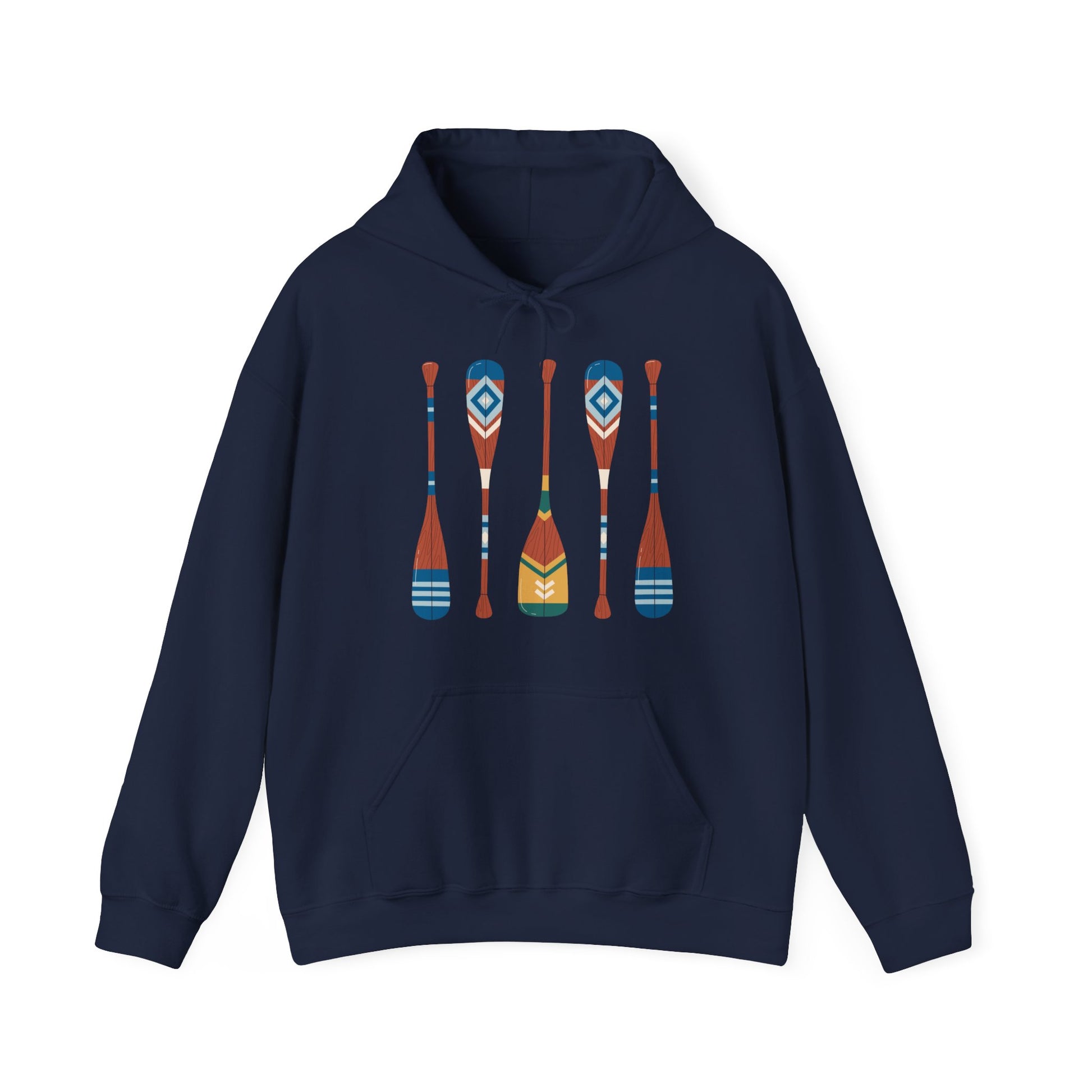 Camping and Canoeing Navy Blue Hoodie