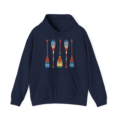 Camping and Canoeing Navy Blue Hoodie