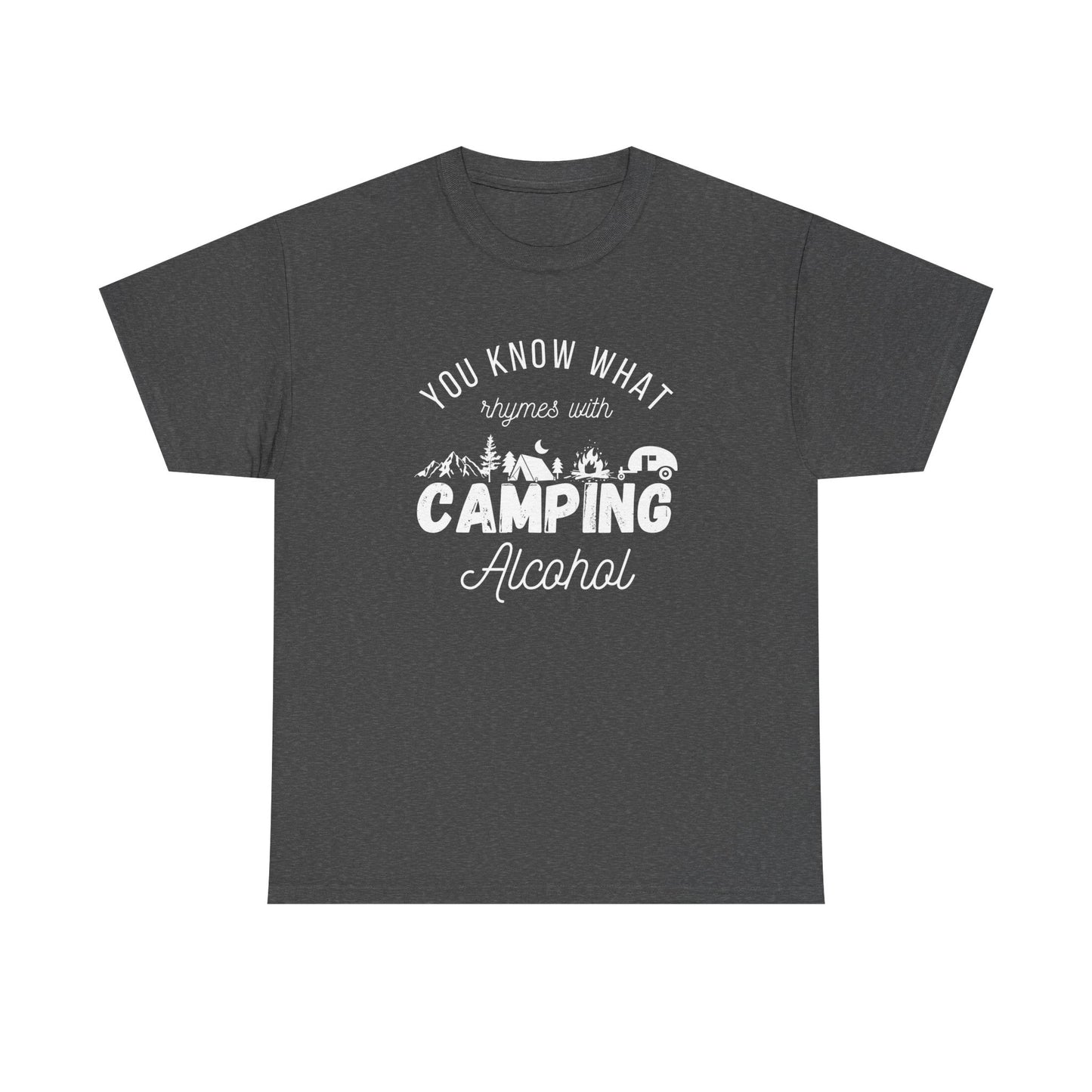 Dark Gray Camping Alcohol t-shirt