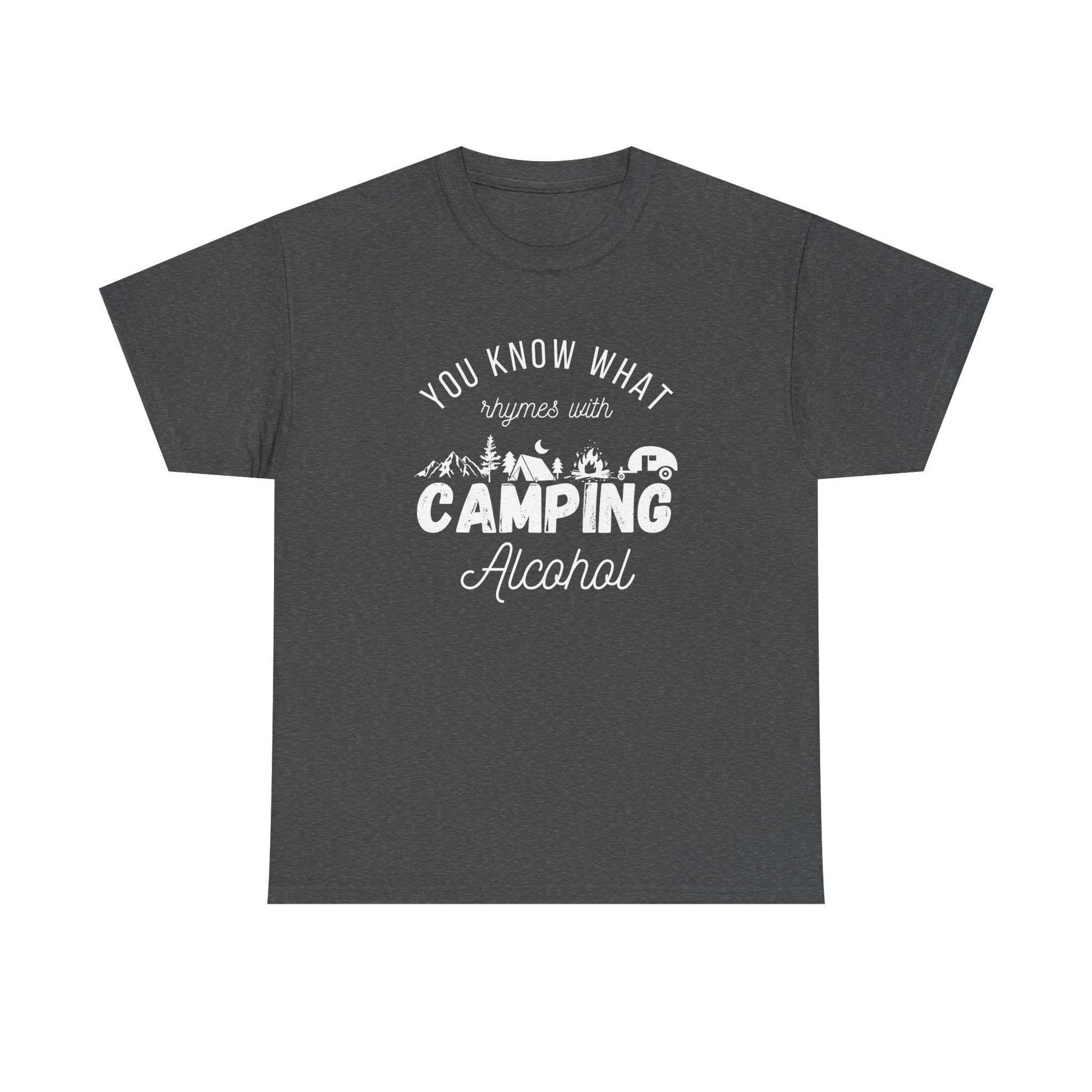 Dark Gray Camping Alcohol t-shirt