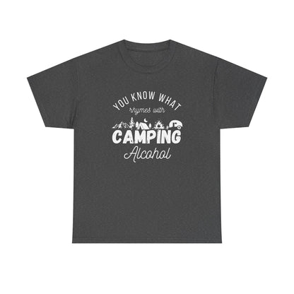 Dark Gray Camping Alcohol t-shirt
