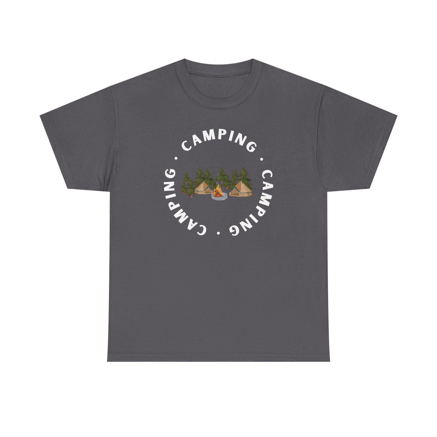 The Campfire Camping Circle Dark Gray T-Shirt