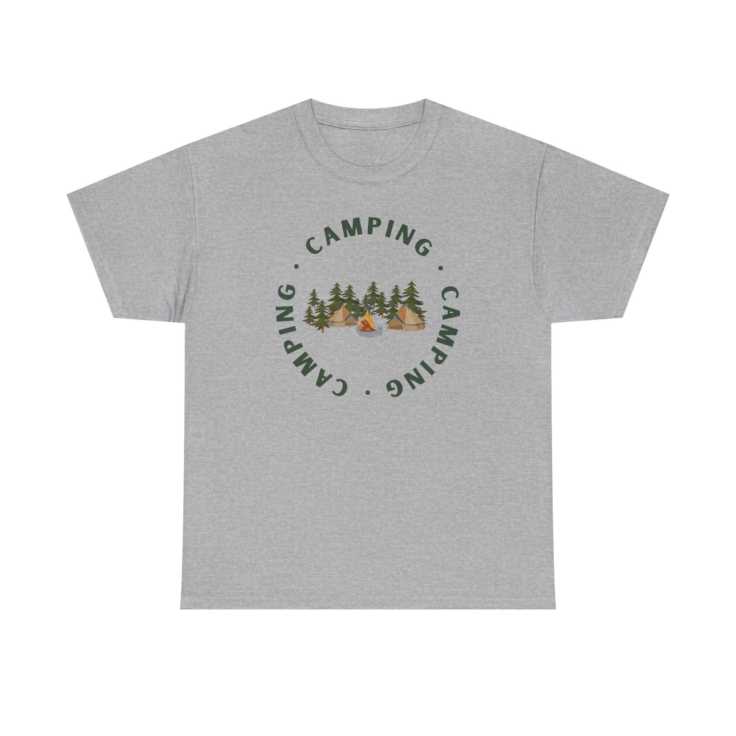 The Campfire Camping Circle Gray T-Shirt